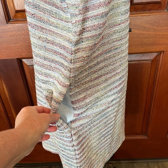 Anthropologie AKEMI + KIN Mock Neck Multicolor Stripe Sleeveless Shift Dress L - Picture 6 of 9